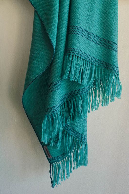 Hand-woven Woolen Shawl coloured with Natural Dyes