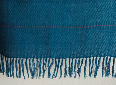 Very Soft Fine Wool Stole Coloured With Indigo and Madder