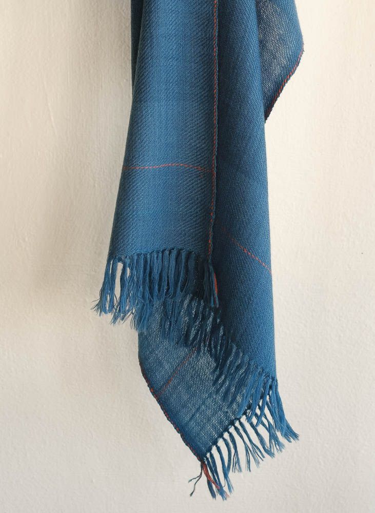 Very Soft Fine Wool Stole Coloured With Indigo and Madder Very Soft Fine Wool Stole Coloured With Indigo and Madder