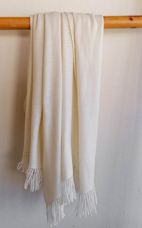 Wool and Eri Silk Shawl (Undyed)