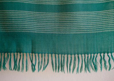 Small Very Soft Woolen Scarf Dyed Green With Natural Dyes