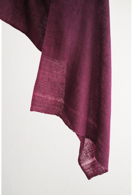 Handwoven Small Pashmina Stole- Handspun Yarn Dyed Purple With Natural Dye Shellac