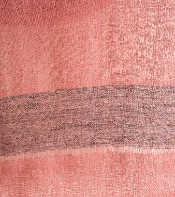 Handmade Pashmina Scarf-  Handspun Yarn Pink and Grey From  Natural Dyes Sappanwood and Harada