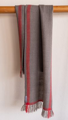 Handwoven Woolen Scarf Dyed With Madder and Harada