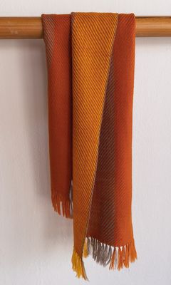 Small Woolen Scarf Coloured with Natural Dyes Harada and Tesu Flowers