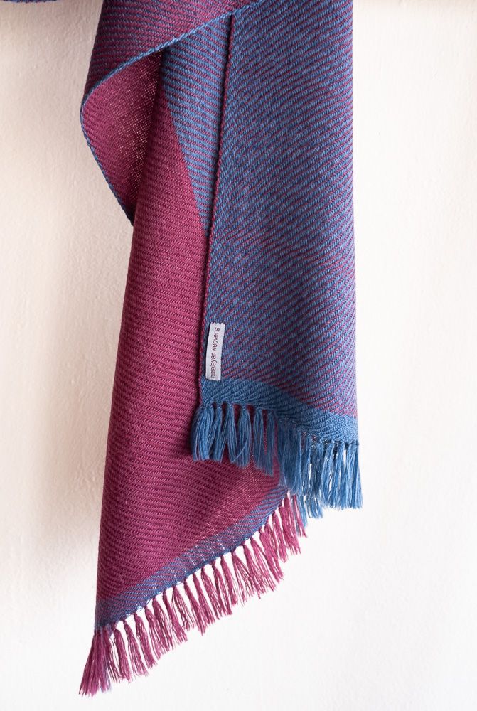 Small Woollen Stole Coloured With Natural Dyes, Indigo and Shellac Small Woollen Stole Coloured With Natural Dyes, Indigo and Shellac