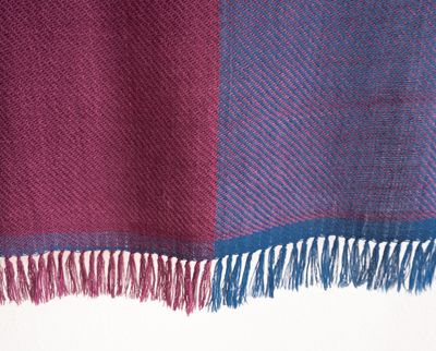 Small Woollen Stole Coloured With Natural Dyes, Indigo and Shellac