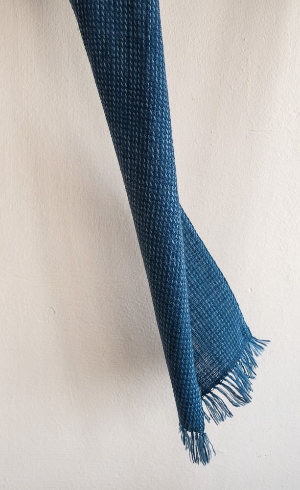 Small Woollen Scarf Made with Handspun Wool and Natural Dyes