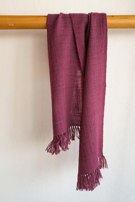 Small Handspun Woollen Scarf Coloured With Natural Dye Shellac