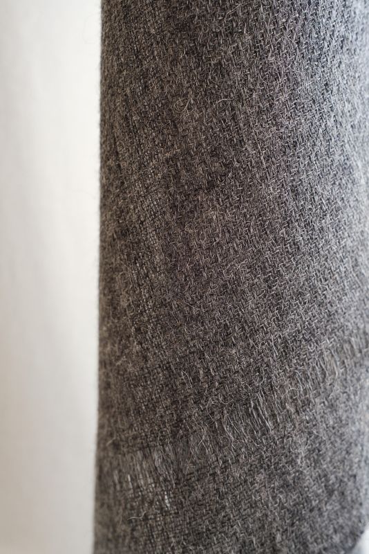 Small Alpaca Wool Stole- Handwoven, Natural Colour Undyed