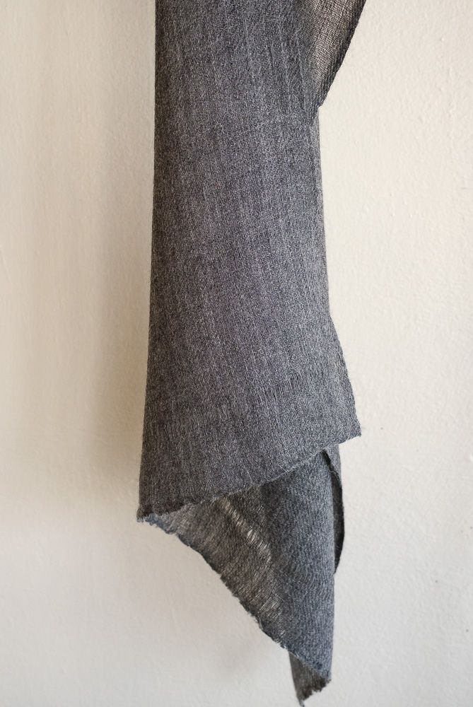 Small Alpaca Wool Stole- Handwoven, Natural Colour Undyed