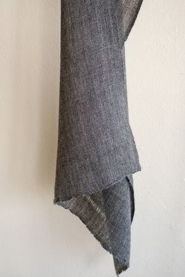 Small Alpaca Wool Stole- Handwoven, Natural Colour Undyed