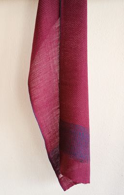 Handwoven Pashmina Scarf-Blue and Purple With Natural Dyes Indigo and Shellac