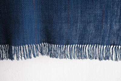 Handmade Woolen Stole Dyed With Indigo and Shellac