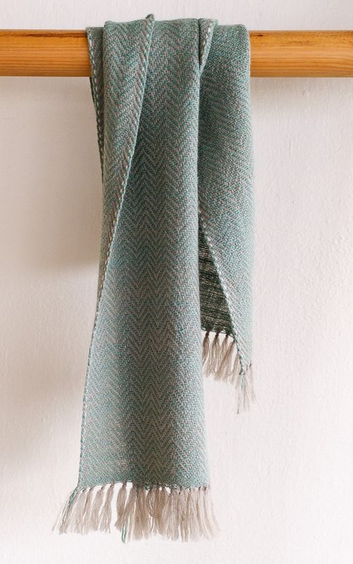 Small Handspun Woolen Scarf Dyed with Natural Dyes