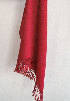 Small Woollen Stole Coloured Red With Natural Dyes Madder