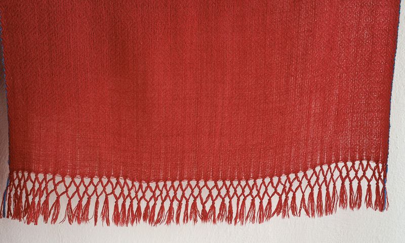 Small Woollen Stole Coloured Red With Natural Dyes Madder