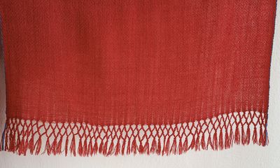 Small Woollen Stole Coloured Red With Natural Dyes Madder