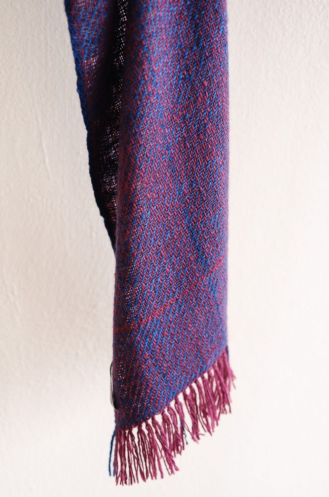 Handmade Wool Scarf Dyed With Natural Dyes Indigo and Shellac