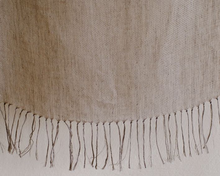 Hand-Spun Linen Stole dyed with Natural Dyes, Harada and Tea