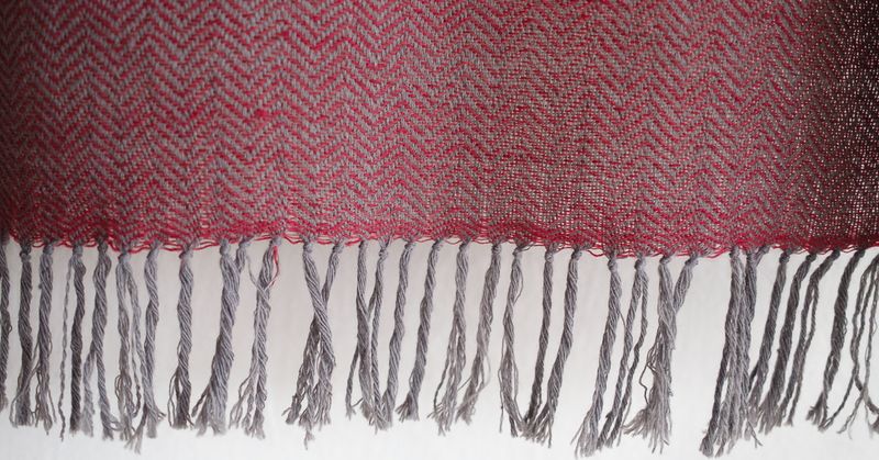 Woolen Shawl for Women with Herringbone Weave