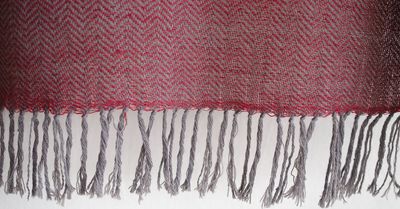 Woolen Shawl for Women with Herringbone Weave