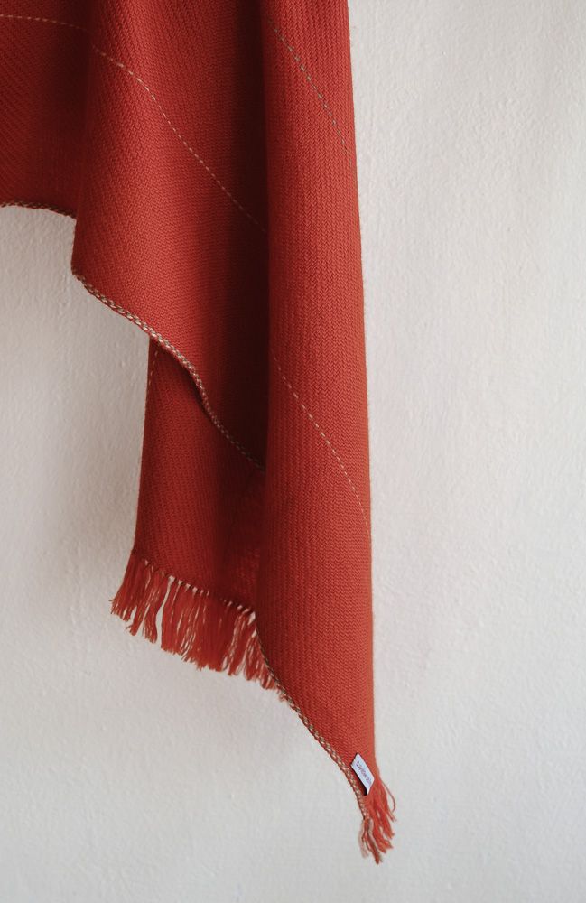 Small Woollen Stole Coloured With Natural Dye Madder