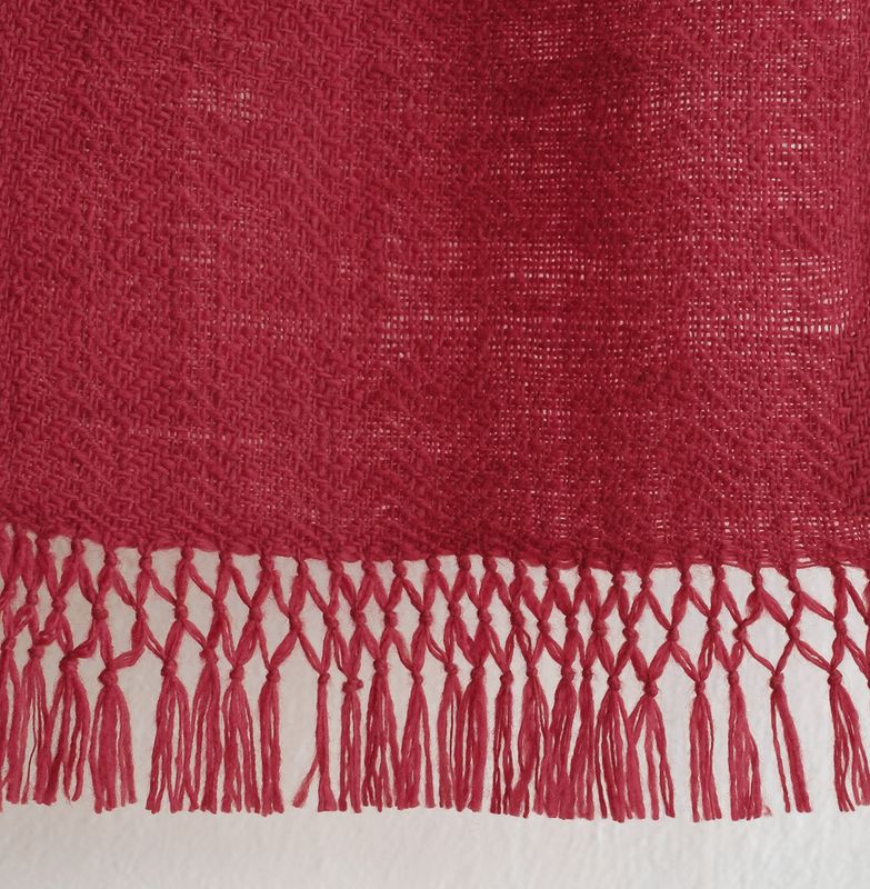 Small Woollen Scarf Made With Handspun Wool and Dyed Red With Madder