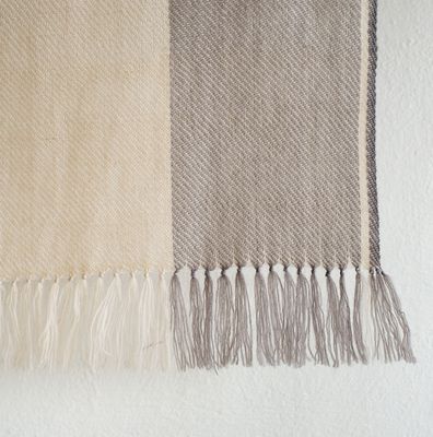 Hand-woven woollen Stole Coloured With Natural Dyes, Tea and Harada