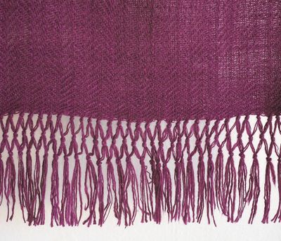 Woolen Scarf Made With Hand-spun Pure Wool and Dyed With Shellac