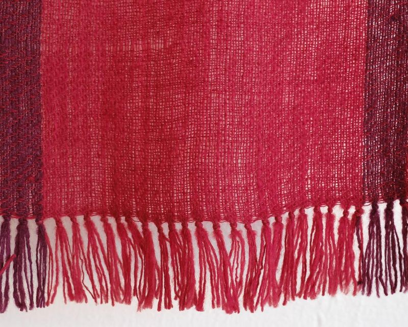 Small  Woolen Scarf Made With Pure Handspun Wool Dyed With Natural Dyes, Shellac and Madder