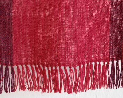 Small  Woolen Scarf Made With Pure Handspun Wool Dyed With Natural Dyes, Shellac and Madder