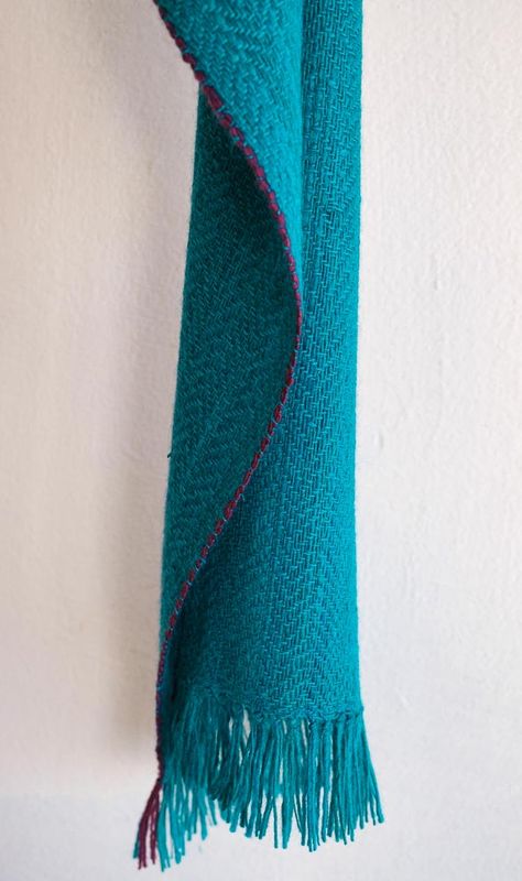 Woollen Scarf Made with Hand-spun Wool Dyed With Indigo, Tesu Flowers and Madde