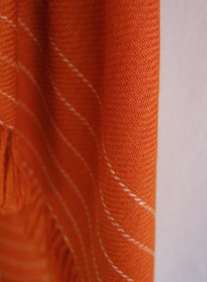Hand-woven Woollen Stole Coloured With Tesu Flowers and Tea