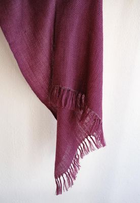 Small Alpaca Wool Stole Dyed With Shellac and Indigo