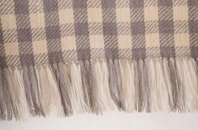 Large Woolen Shawl Handmade With Pure Wool, Dyed with Harada and Tea