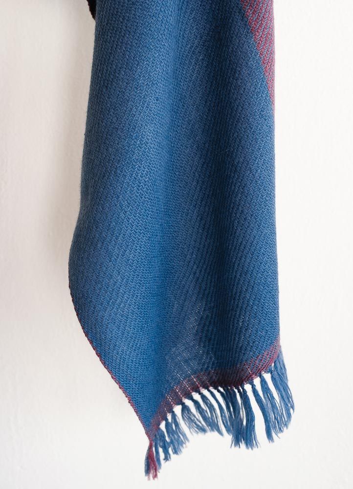 Small Woolen Stole Coloured With Natural Dyes Indigo and  Madder