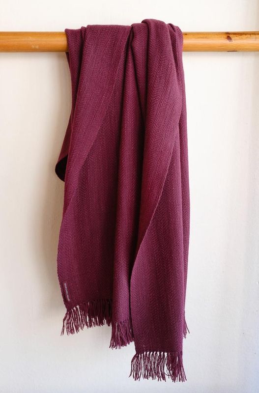 Shawl Woven With Hand-Spun Wool and Coloured With Natural Dyes