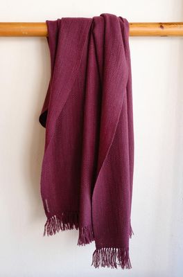 Shawl Woven With Hand-Spun Wool and Coloured With Natural Dyes