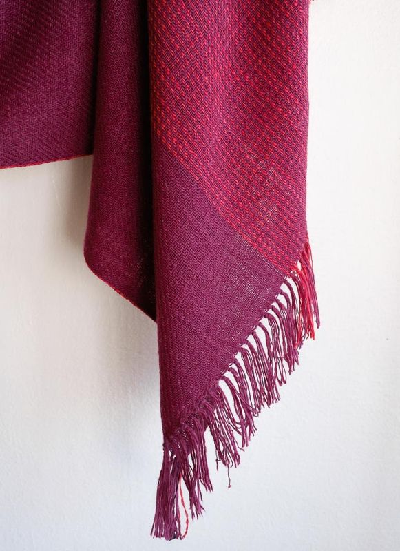 Shawl Woven With Hand-Spun Wool and Coloured With Natural Dyes