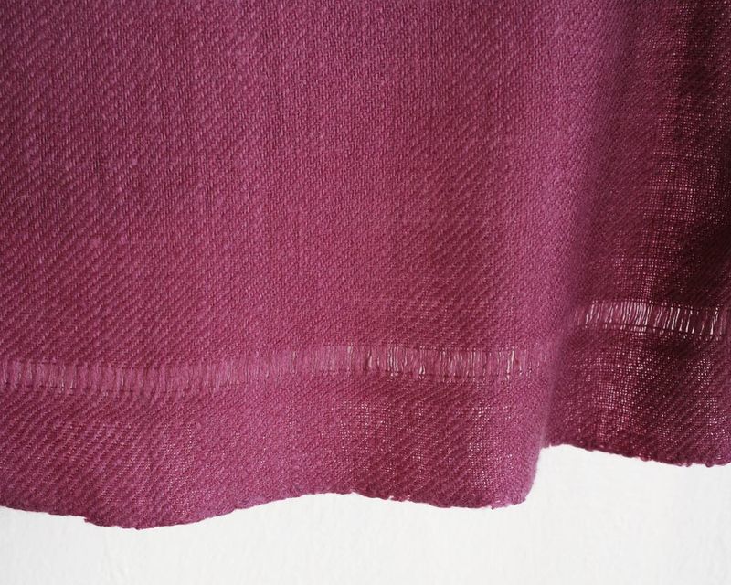 Woollen Shawl-Hand-woven Hand-spun Purple Natural Dyes (Shellac)