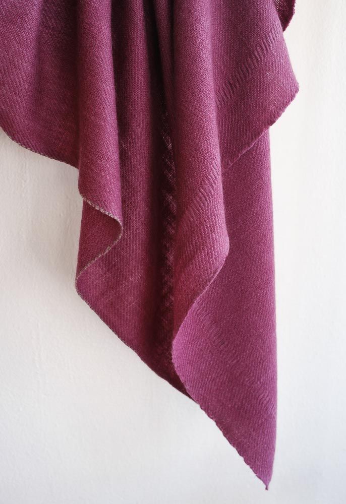Large Woolen Shawl made with Hand-spun Wool, Dyed with Shellac