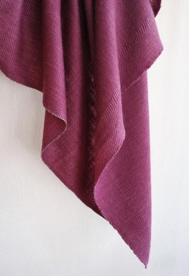 Woollen Shawl-Hand-woven Hand-spun Purple Natural Dyes (Shellac)