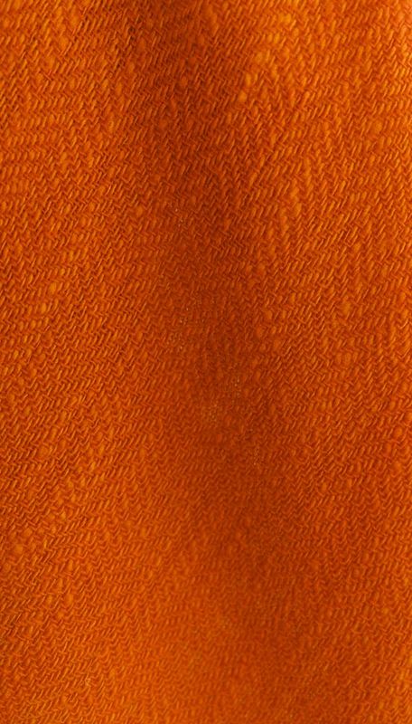 Woollen Shawl-Handwoven and Hand-spun  Orange Natural ( Tesu Flowers)