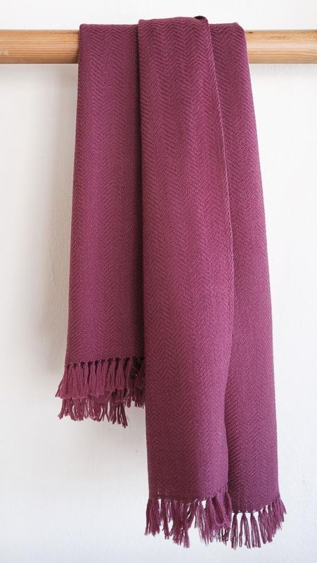 Hand-woven Woollen Stole Coloured With Natural Dye Shellac