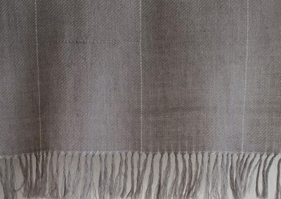 Small Handwoven Alpaca Wool Stole-Beige and Grey Natural Dyes Tea and Harada