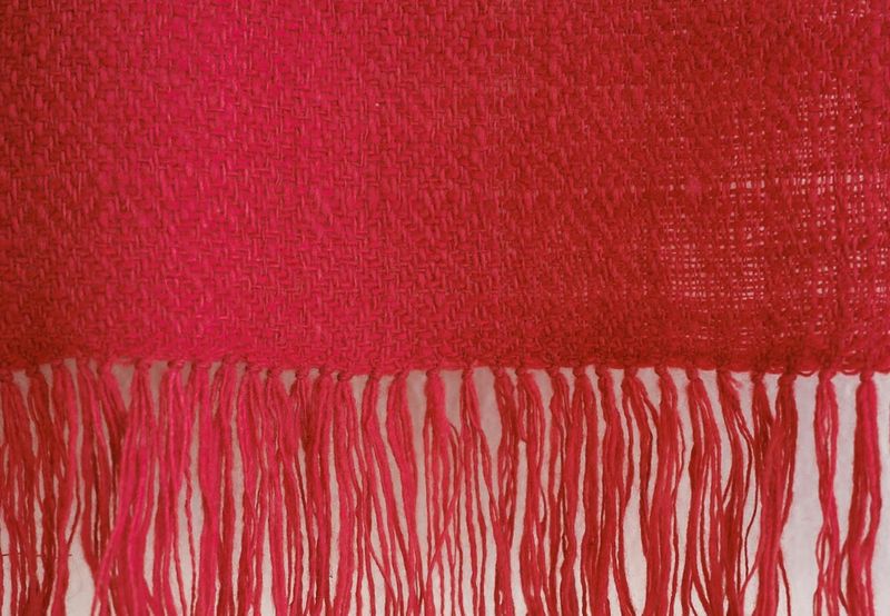 Handwoven Woollen Shawl For Women- Red Natural Dye (Madder)