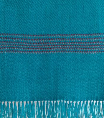 Handwoven Woollen Scarf-Turquoise and Blue From Natural Dyes Indigo and Tesu Flowers
