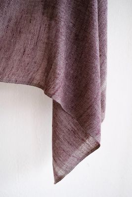 Handwoven Pure Pashmina Shawl- Certified, Dyed Purple and Grey With Natural Dyes Shellac and Harada