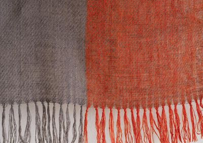 Handwoven Pure Pashmina Shawl- Certified, Dyed Orange With Natural Dye Tesu Flowers